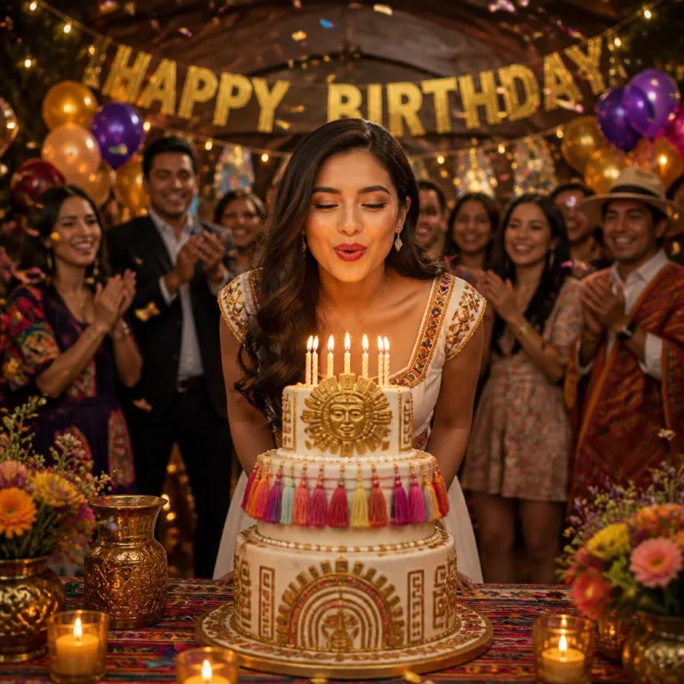 Blowing Candles at Inca Birthday | trending birthday prompt copy paste