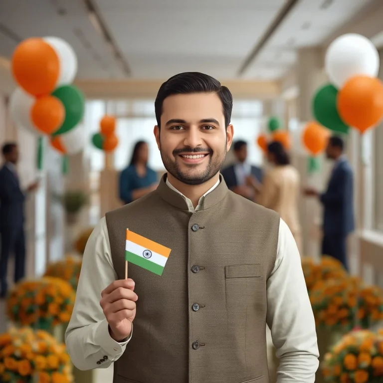 Celebrating Independence Day with Coworkers at the Office | tiranga ai prompt