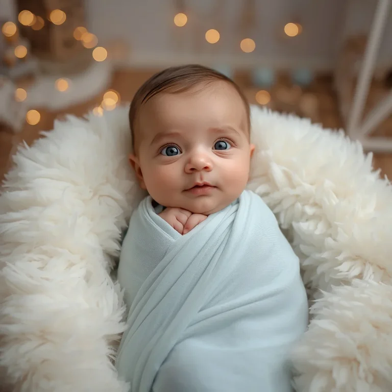 Cozy Blue Swaddle Blanket | baby girl ai prompt
