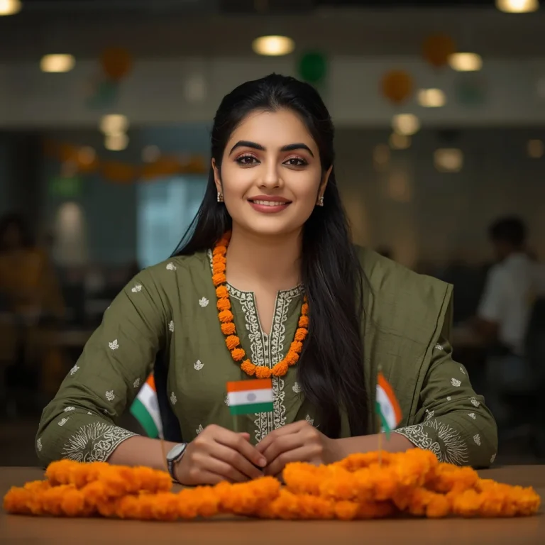 Creative Office Employee Decorating Desk For Independence Day | desh bhakti ai prompt