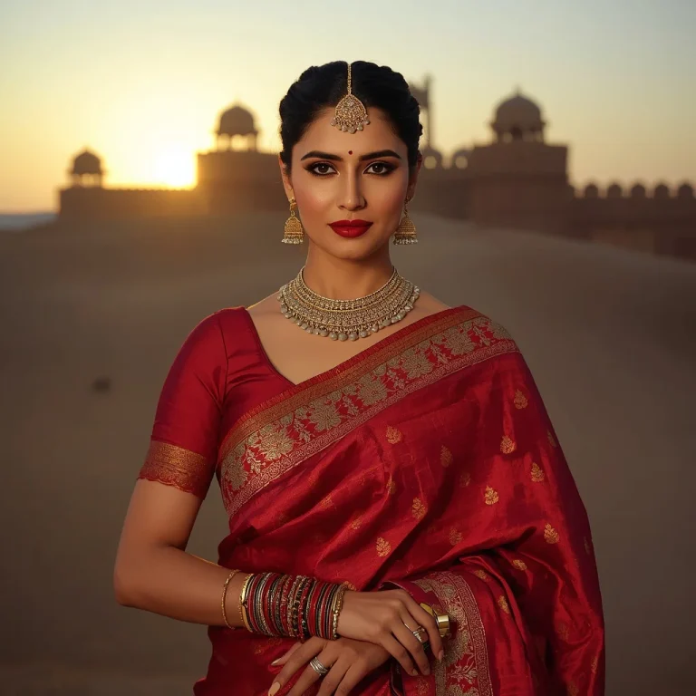 Desert Fort Saree Vision | saree prompt for chatgpt in english