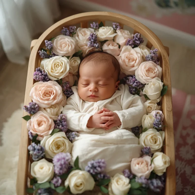 Dreamy Flower Garden Cradle | baby girl ai prompt