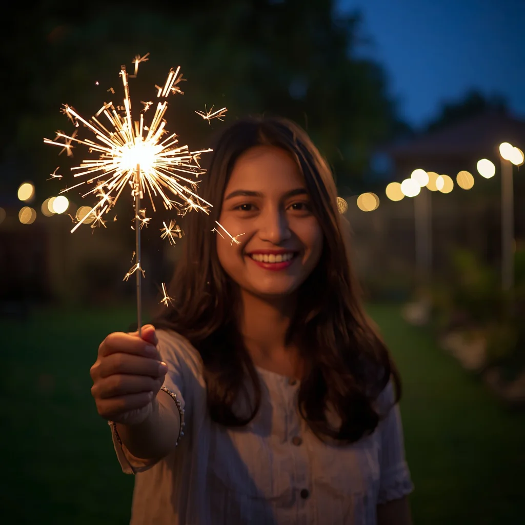 Enjoying Diwali Sparklers | trending diwali prompt instagram
