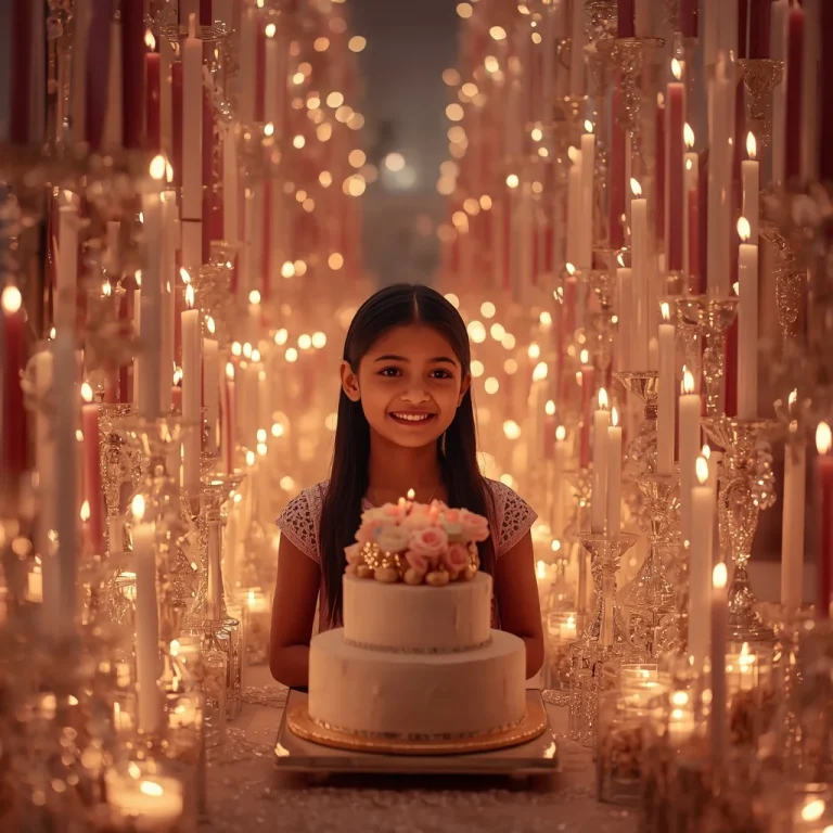 Joyful Girl's Birthday with a Luxury Candle World and Cake | happy birthday prompt chatgpt