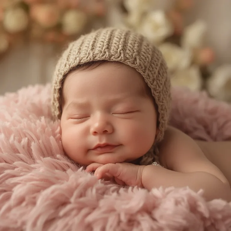 Knitted Bonnet Warmth | new born baby ai prompt