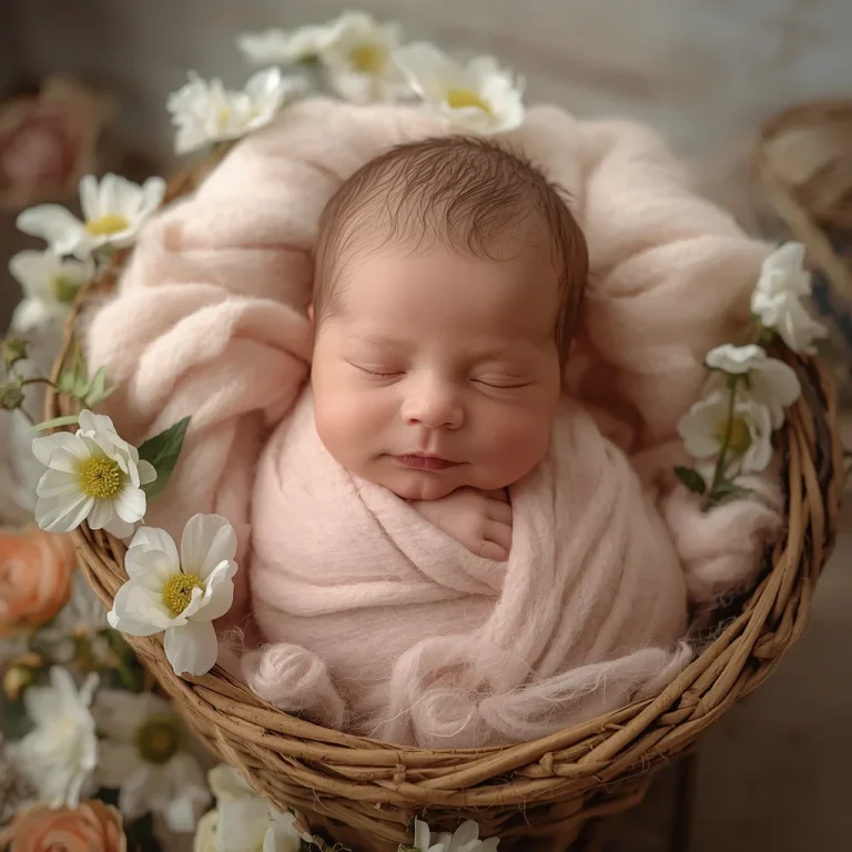 Peaceful Sleep in the Basket | new born baby ai prompt