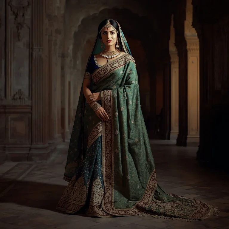 Royal Saree Majesty: A Portrait of Regal Indian Beauty | Best saree prompt for ChatGPT