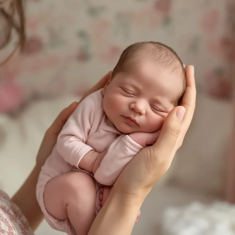 Safe in Mother's Hands | sleeping baby ai photo