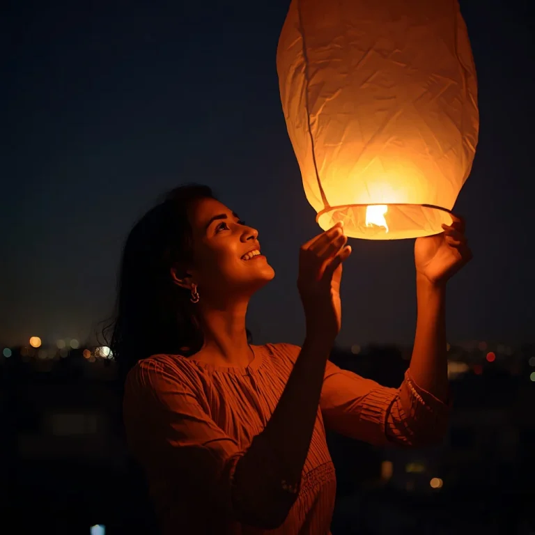 Sky Lantern Hopes | diwali crackers ai prompt