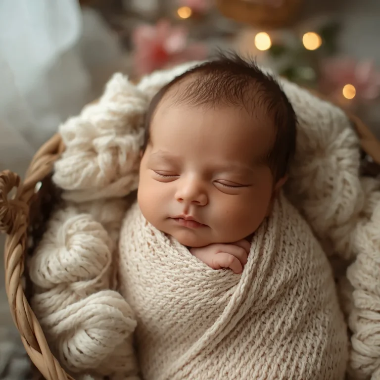 Sleeping in a Cozy Basket | sleeping baby ai photo