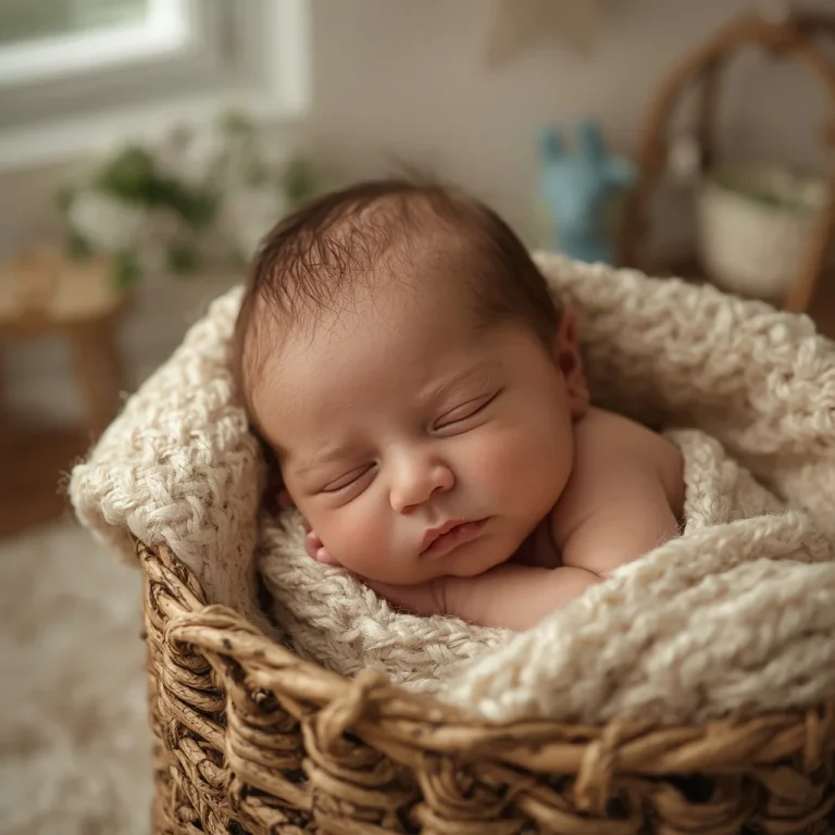 Sleeping Sweetly in a Basket | baby boy ai prompt