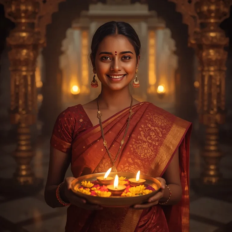 Temple Thali Offering | diwali diya ai prompt