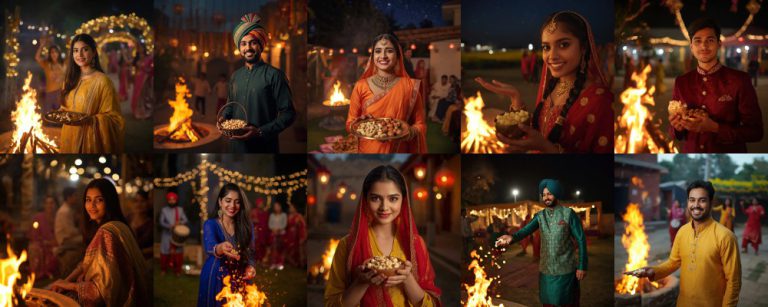 10 Creative Lohri prompt for girls for Eye-Catching AI Photos