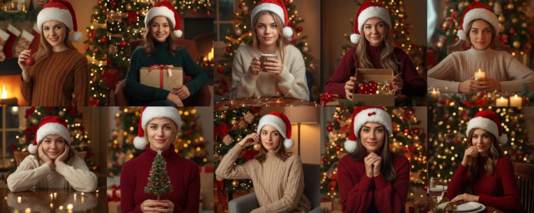 10 Christmas Prompts for Girl to create amazing festive AI photos