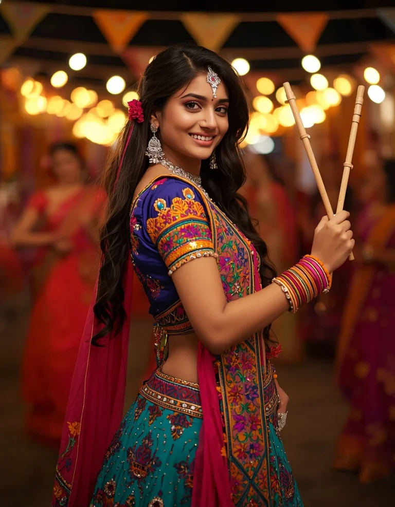 Colorful Chaniya Choli Under Festival Lights