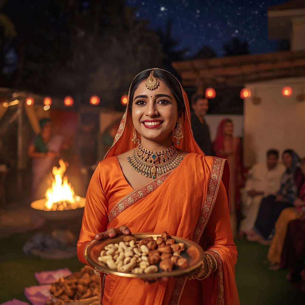 Colors of Punjabi Lohri Festival | lohri celebration ai photo