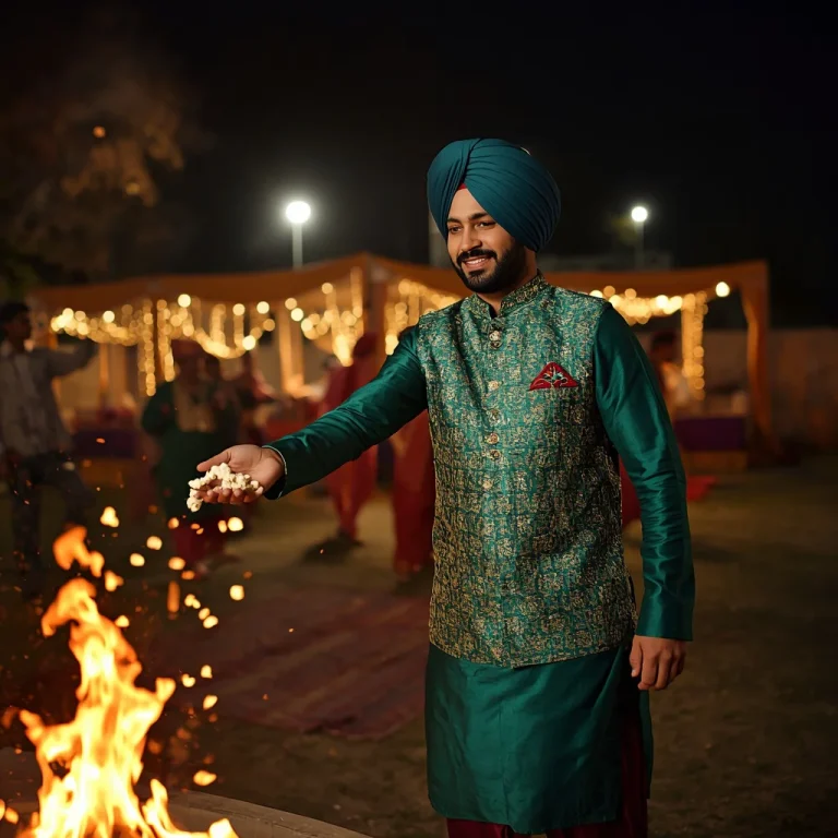 Dancing Near the Lohri Bonfire | lohri ai prompt
