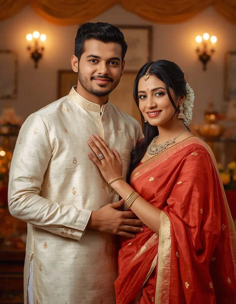 Festive Indian Couple Portrait