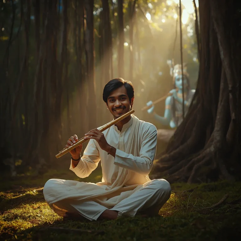 Forest Flute Serenade | dahi handi ai prompt