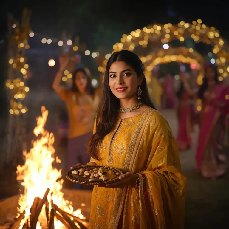 Golden Festivity of Punjab | lohri celebration ai photo