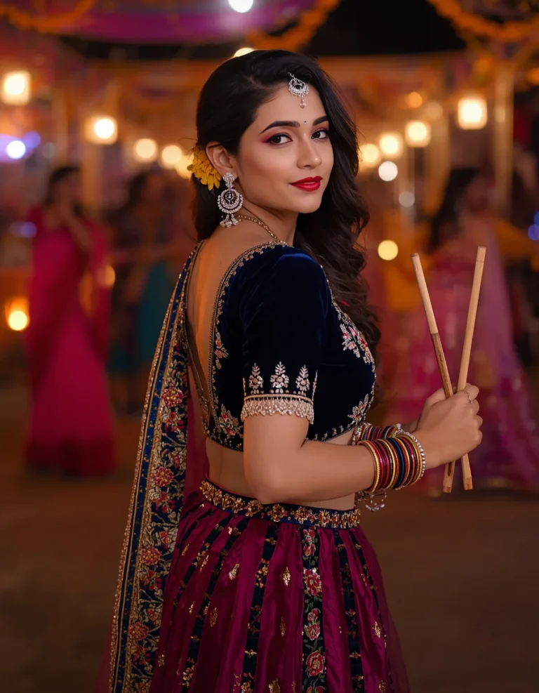 Graceful Traditional Garba Pose