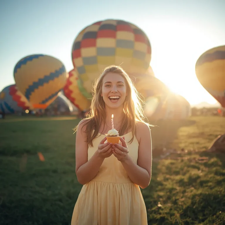 Hot Air Balloon Festival Grounds | birthday celebration photo editing prompt