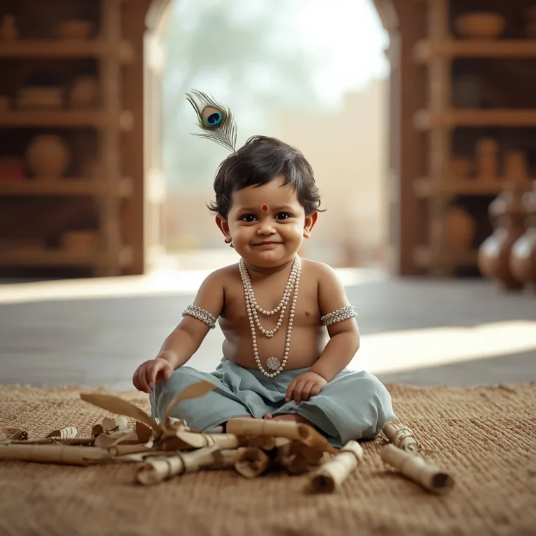 Krishna and Palm Leaf Manuscripts | krishna janmashtami prompt chatgpt