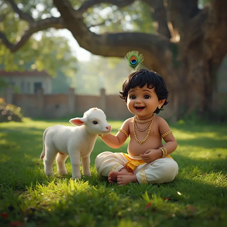 Krishna's Gentle Calf Pet | kanha ai prompt