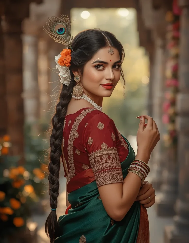 Peacock Feather Janmashtami Portrait