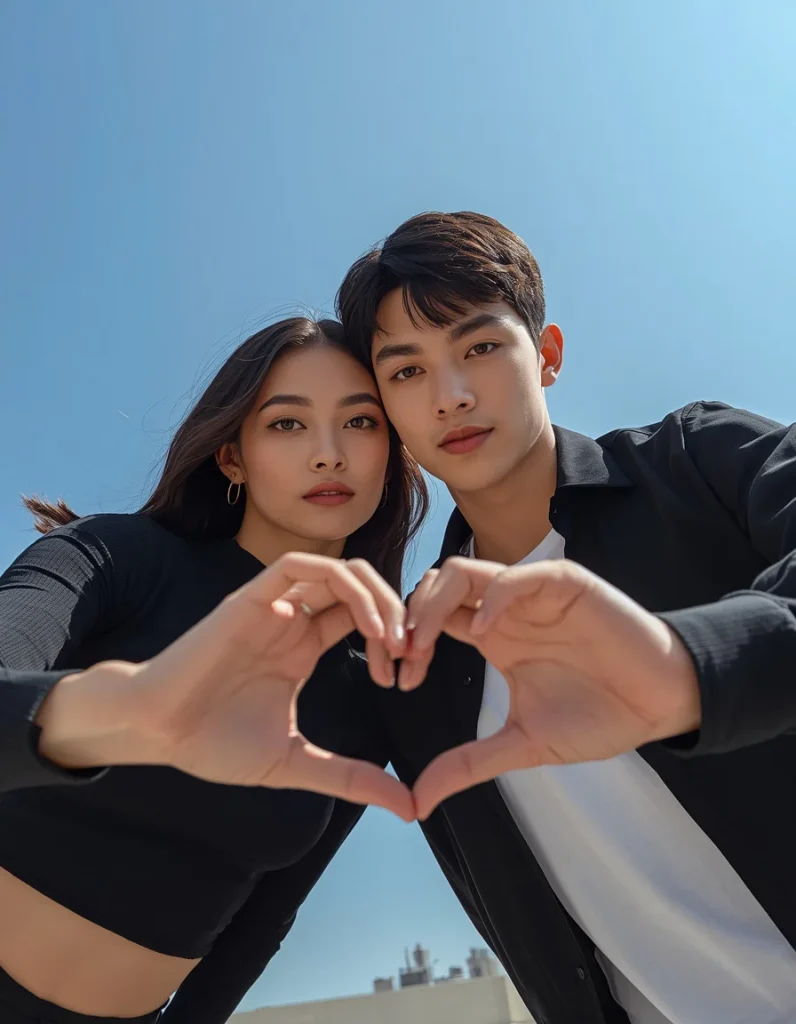Rooftop Heart Gesture