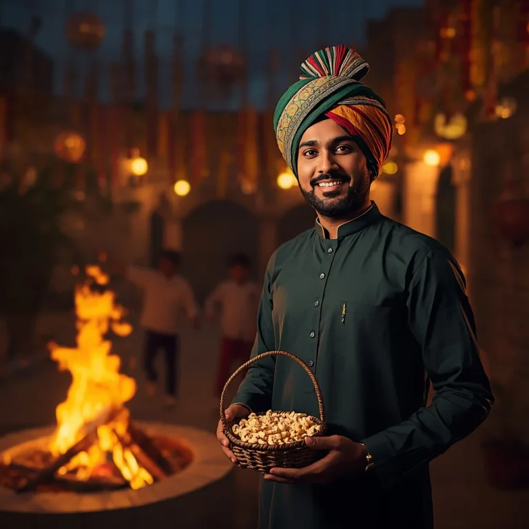 Winter Harvest Glow | lohri bonfire ai prompt